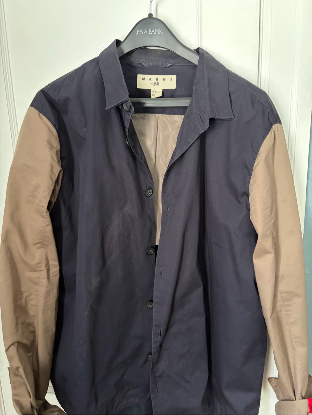 Marni by H&M Navy Button-Front Shirt Jacket